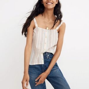 Madewell Striped Button-Up Tank Top